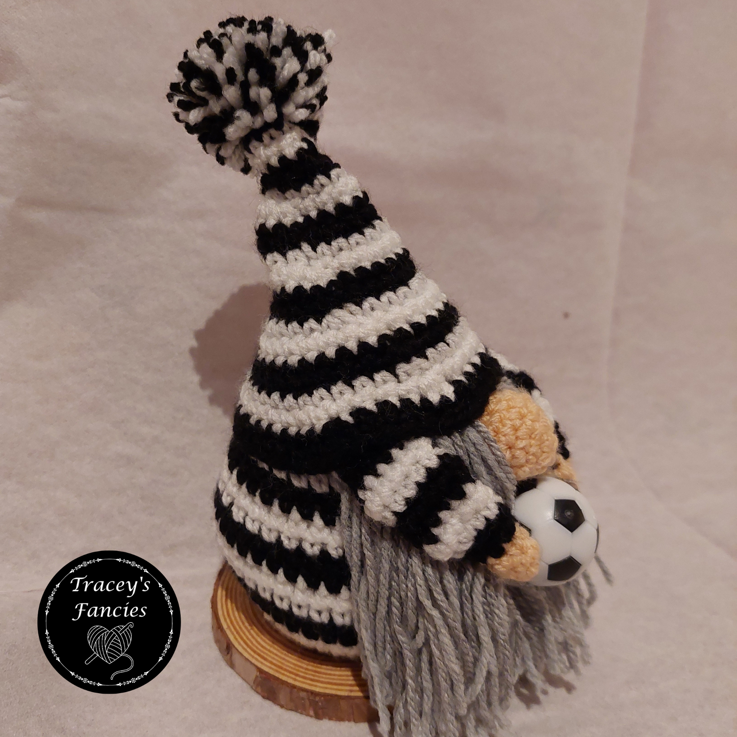 Black and white football gnome shelf sitter collectable