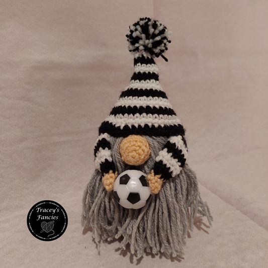 Black and white football gnome shelf sitter collectable
