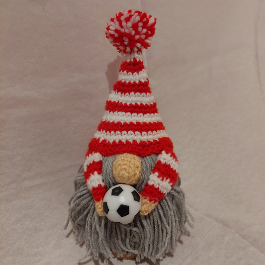 Red and white football gnome shelf sitter collectable