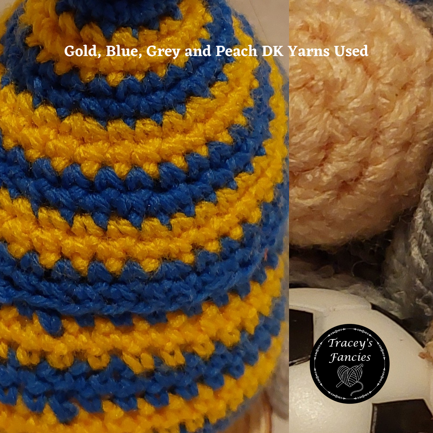 Blue and golden yellow football gnome shelf sitter collectable
