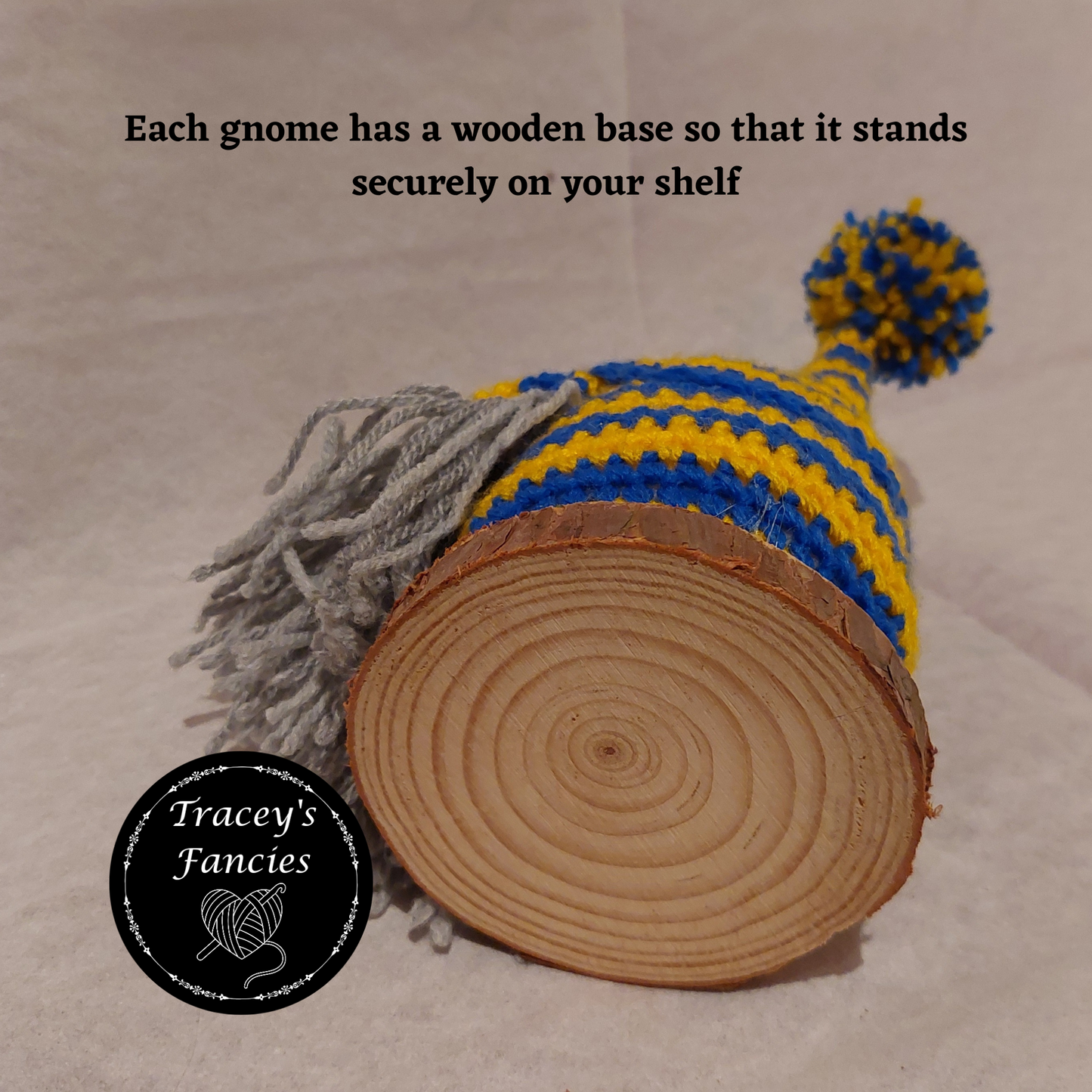Blue and golden yellow football gnome shelf sitter collectable