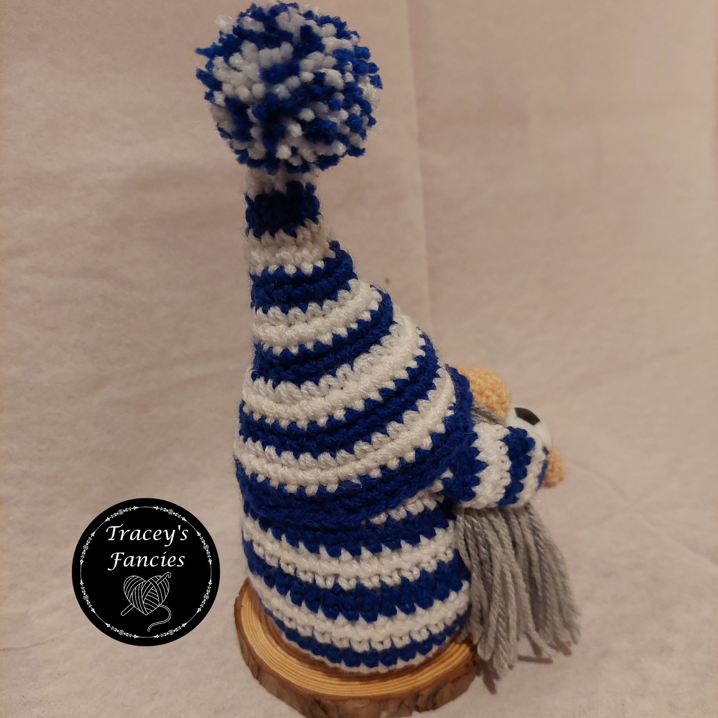 Blue and white football gnome shelf sitter collectable