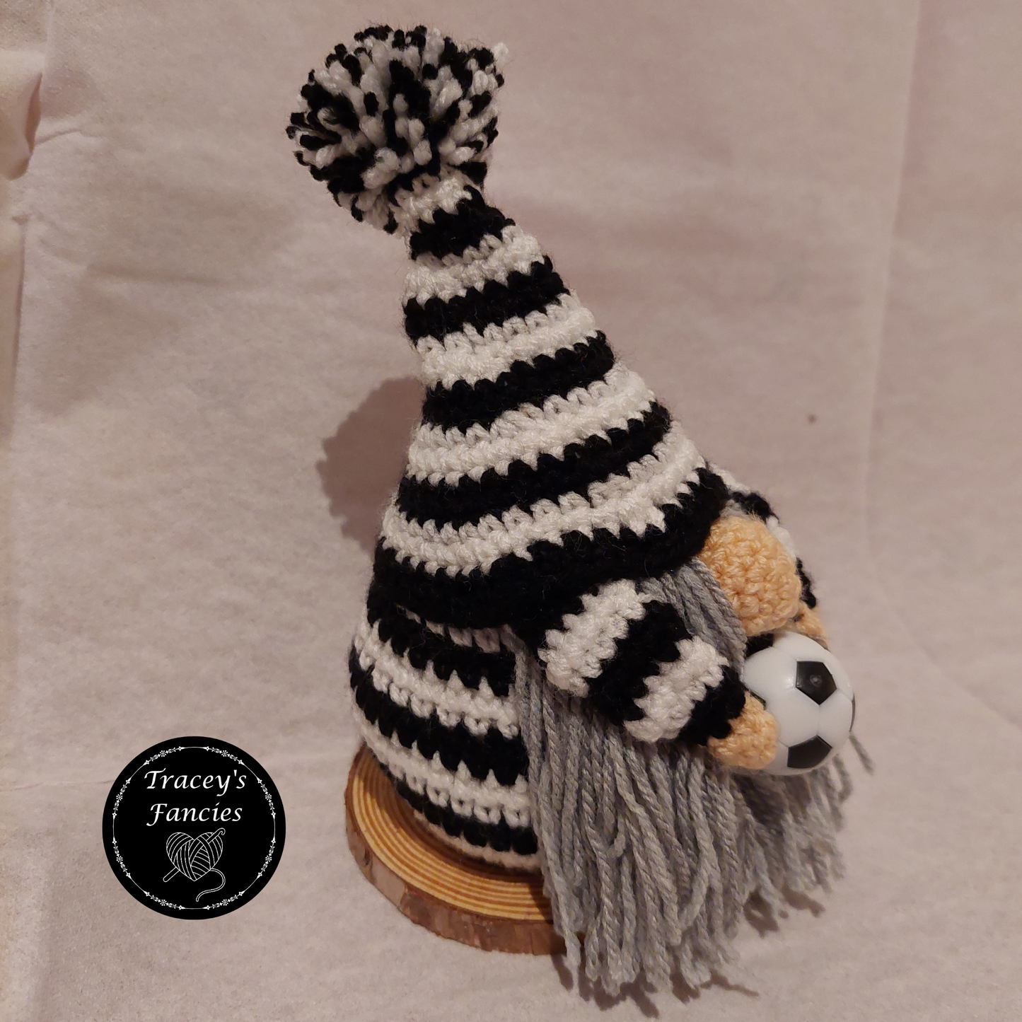 Black and white football gnome shelf sitter collectable